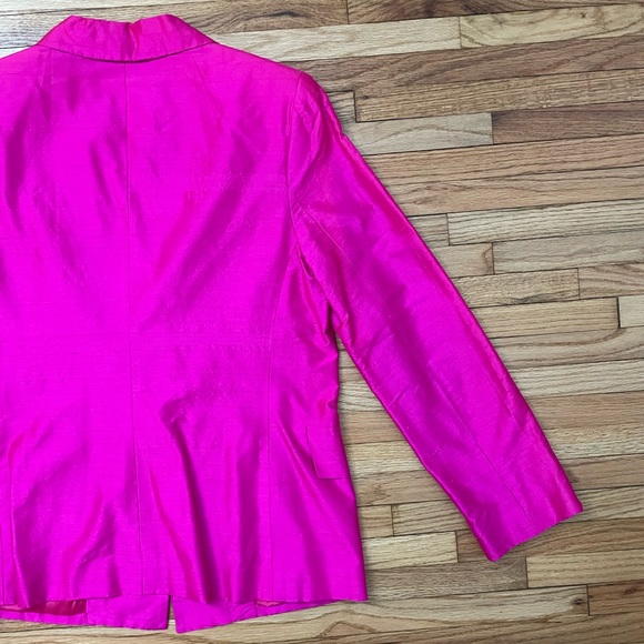 Vintage Hot Pink Silk Blazer - Picture 11 of 13